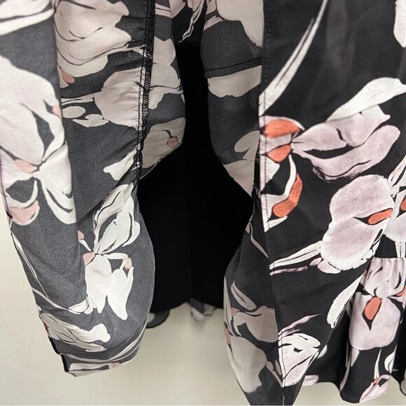 JASON WU Tiered Floral Print Silk Midi Skirt Women’s Size 12 Black Print Spring - Picture 6 of 8